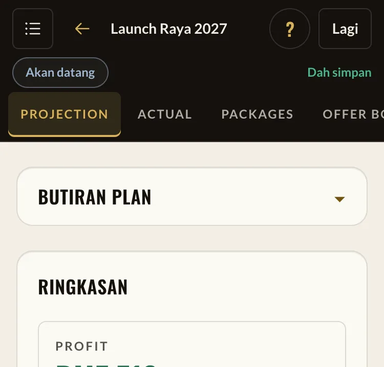 Plan yang sama kat phone